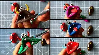 Mini monsters made of plasticine👻…