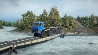 SnowRunner. Мод Мустанг 65201 8х8 . Мод ВОРОН NEXT. Карта Downhill Remastered.