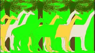 Prehistoric Camels Stampede Green Screen for 