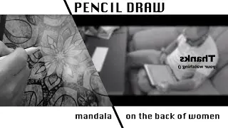 drawing time lapse procreat, mandala pencil draw, women back tattoo design