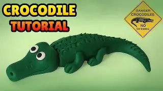 🔴 How to Make a CROCODILE - How to Make Easy Polymer Clay, Fondant cake topper Tutorial DIY