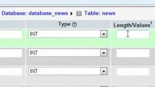 2a Creating a table in phpmyadmin