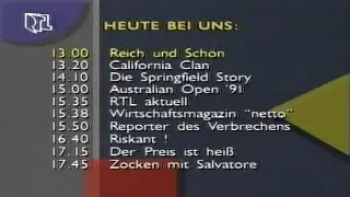 RTLplus - Programmtafel 1991