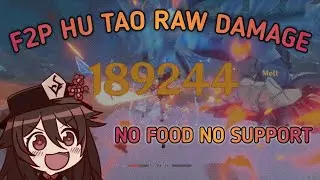 F2P Hu Tao raw damage No food No support | Genshin Impact