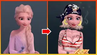 Frozen Elsa Transformation Into Bad Girls - Disney Princesses Glow up