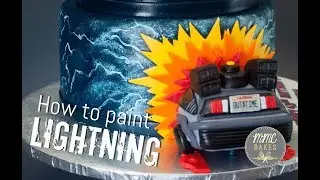 PAINTING LIGHTNING BOLTS TUTORIAL- BACK TO THE FUTURE CAKE- MMC BAKES