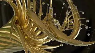 Gold Waves Loop 3D render