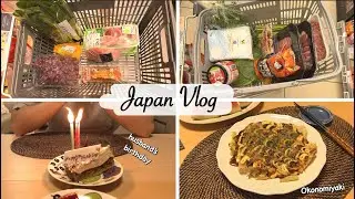 grocery shopping, husband's birthday dinner, Okonomiyaki | housewife daily in japan