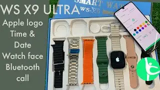WS X9 ULTRA SMARTWATCH TIME &DATE SETUP |Wsx9 ultra watch face setup | Bluetooth call setup |