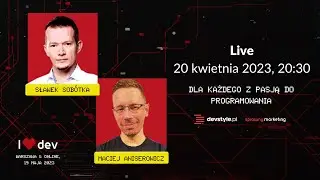 Sławek SOBÓTKA 🧨 o czym opowie na warsztacie I LOVE DEV? [I❤️DEV LIVE]