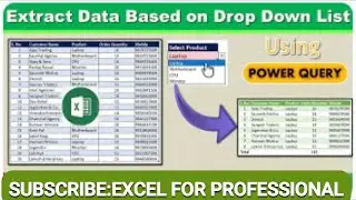 How to Extract Data Based On Drop Down List in Excel using Power Query  | Drop Down List in Excel