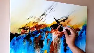 Large Abstract Painting / Easy Technique In Acrylics / Relaxing