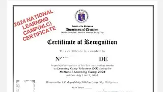 HOW TO DOWNLOAD 2024 NATIONAL LEARNING CAMP(NLC) CERTIFICATE AS TEACHER VOLUNTEER#NLC2024#deped
