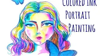 Colored Ink Portrait Painting