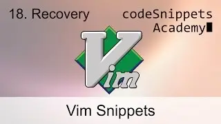 Vim Tutorial 18. File Recovery: :pre, -r