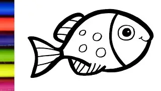How to Draw Fish for Kids and Toddlers || Fish Drawing Easy || Easy Fish Drawing for Kids