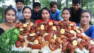 Pork curry with egg and rice cooking recipe - Pork curry rice recipe