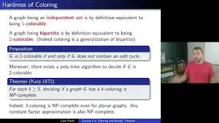 Graph Theory 1-4: Coloring and Brooks' Theorem.