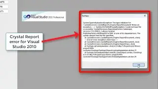 How to solve Crystal Report Error (crystal reports runtime engine error) visual studio 2010