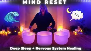 Parasympathetic System Activation | Crystal Singing Bowls for Stress Relief and Sleep  💤 Ocean Waves