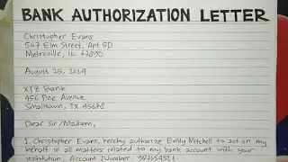 How To Write A Bank Authorization Letter Step by Step Guide | Writing Practices