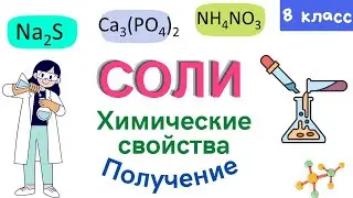 Соли. Химические свойства солей. Получение. Урок 13. Химия 8 класс