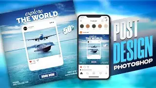 Social Media Poster Design | Travel Holiday Vacation Instagram post | Photoshop Tutorial