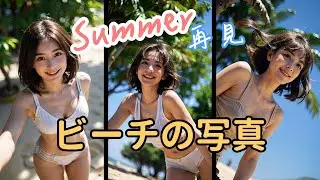 Goodbye summer夏日海灘女孩AI寫真。圖片直接生成不調色不修圖，不開臉部修復，不放大，AI寫真使用stable diffsuion製作，用影片紀錄AI繪圖進程。