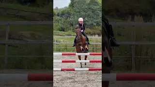 JUMPING LESSON 90 CM😱 Ella and Tarzan❤️ #shorts #horseriding #horse