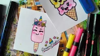 How to Draw a unicorn ice-cream ??
