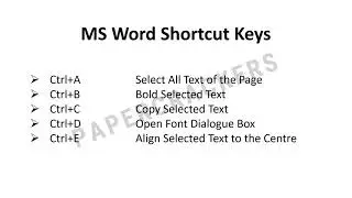 A to Z ALL Shortcut Key including Function keys|| Advance MS-Word ||Advance Shortcut keys in ms word