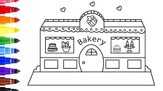 How to Draw a Bakery Shop | Step by Step Easy Cute Drawings