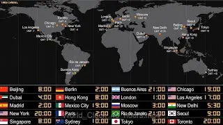 World Clock 24 hours (Select 0.25x speed)