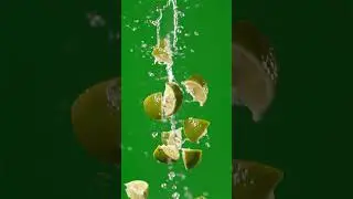 Lime slices and Juice falling 🍋‍🟩🍋‍🟩Green Screen Effect #mango #fruitexplosion #greenscreen #shorts