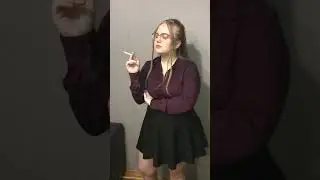 Chubby Girl Enjoys Her Cigarette