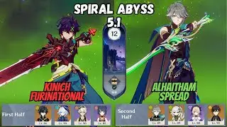 C0 Kinich Furinational / C0 Al Haitham Spread Spiral Abyss Floor 12 9 Stars Genshin Impact [原神]