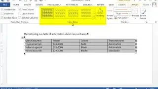 HOW TO  ADD TABLE IN WORD