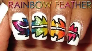 Rainbow Feather - In Memory of Ane Li | DIY Nail Art Tutorial