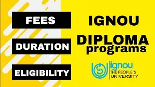 IGNOU ONE YEAR programs || DIPLOMA || PG DIPLOMA 