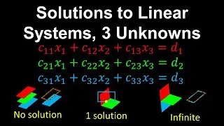 Solutions to Linear Systems with Three Unknowns - Linear Algebra