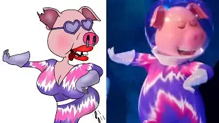 Sing 2 - Break Free Scene Funny Drawing Meme | Reese Witherspoon Duets | Crazy Cartoon Meme