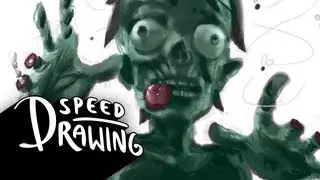 Speed Drawing: Zombie with Guts Hanging Out