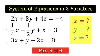 SLETV6 System of Linear Equations in Three Variables Part 6 [English subtitles]