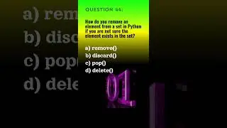 Python Qn. 44 | Python Questions and Answers | Tech NS Arena #programmingquiz