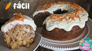 PASTEL DE ZANAHORIA CON PIÑA FACIL🥕Receta Deliciosa + Betún de Queso Crema PASO A PASO