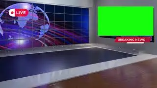 VIRTUAL STUDIO | BREAKING NEWS GREEN SCREEN | ANIMATED BACKGROUND | Free Video