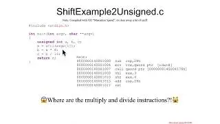 Bit Shifting: ShiftExample2Unsigned.c Intro - Architecture 1001: x86-64 Assembly