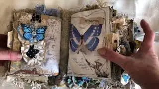 CHUNKY Shabby Grungy Soft Cover Butterfly Junk Journal Flip Through (Sold)