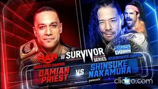 WWE Survivor Series 2021 Damien Priest vs Shinsuke Nakamura Official Match Card