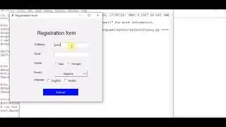 how to create simple GUI registration form in python